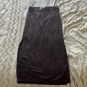 XS black Abercrombie mid calf length black skirt with slits on each side